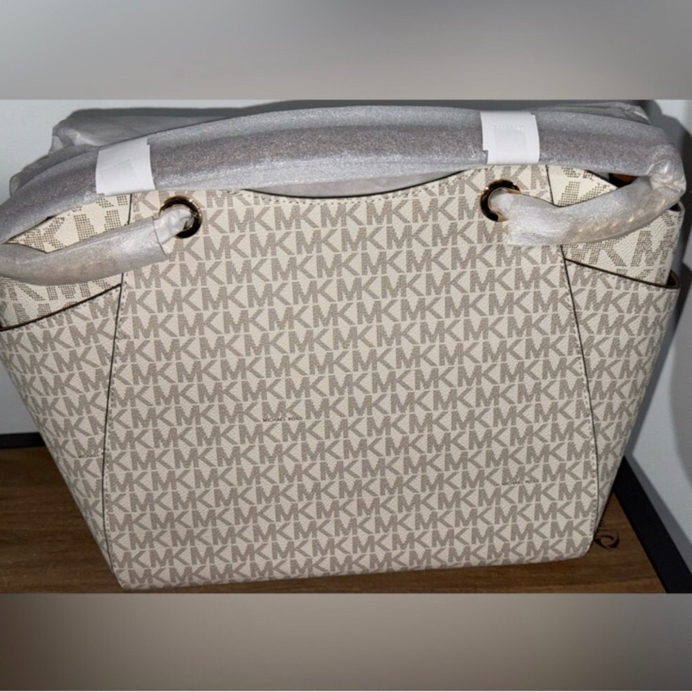 Michael Kors Tan and Brown Logo Tote - Picture 6 of 8